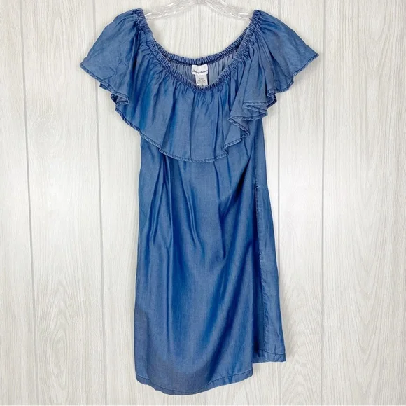 Tommy Bahama | Chambray Off The Shoulder Mini Dress Size XS - Picture 1 of 12